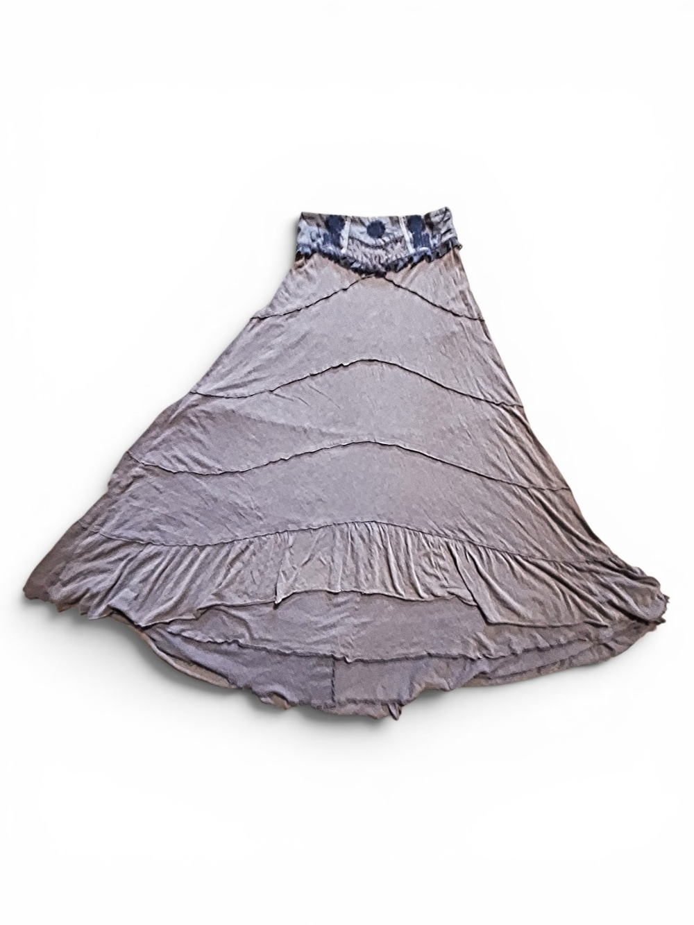 ✨️UNICORN! NWOT! Free People X Bellydancer High Low Hem Maxi Skirt In Grey/Blue! - Picture 4 of 14